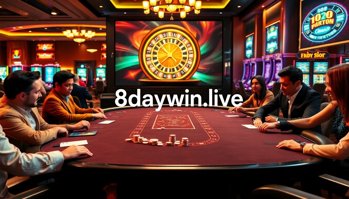 Experience high-stakes poker at 8daywin.live surrounded by excitement and luxury.